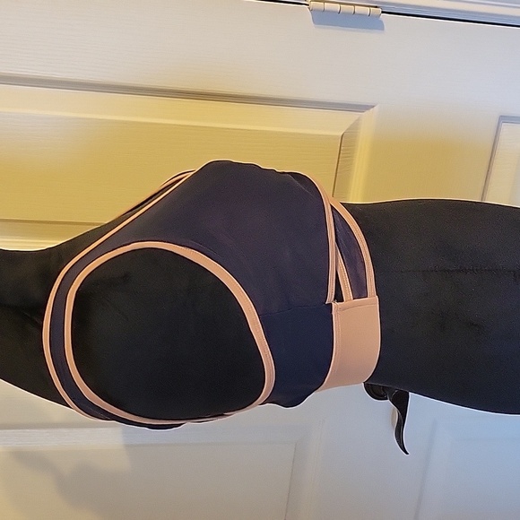 Fabletics size large blue and beige crisscross sports bra NWOT - Picture 6 of 8